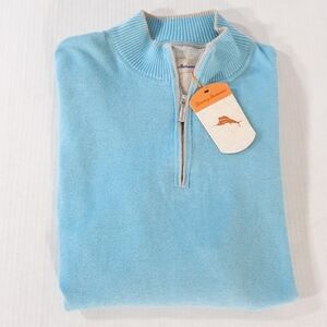 Tommy Bahama Cotton Cashmere Island Luxe Half Zip Sweater